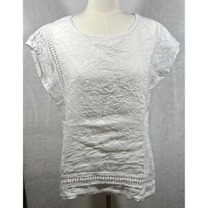 Alessia Pacini 100% Italian Linen Blouse Sz S Comfort Cottagecore Lagenlook
